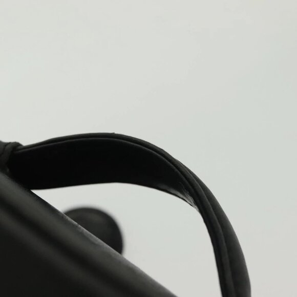 CHANEL Bicolore Vanity Hand Bag Lamb Skin Black Gold CC Auth 139540 - Picture 9 of 16